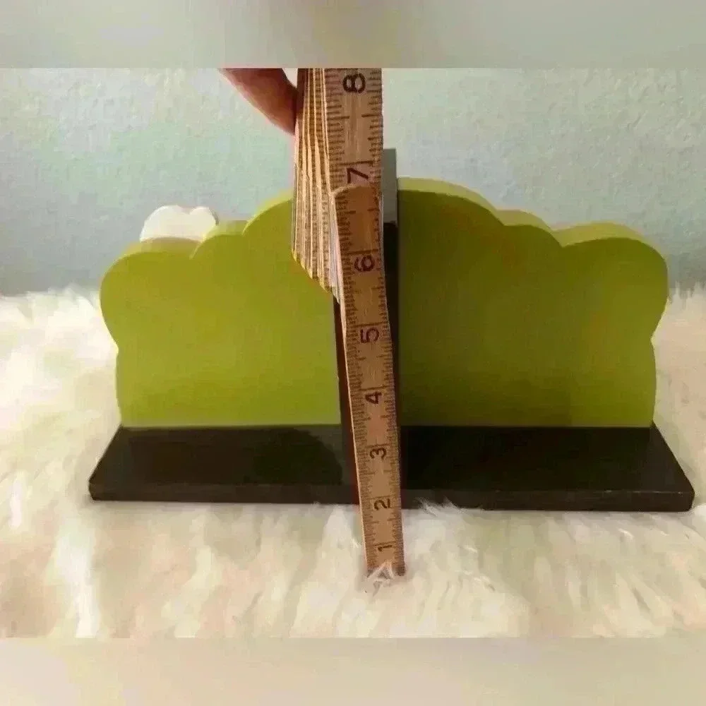 Set of 2 bookends children decor children book ends monkeys green and brown